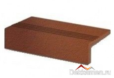  Stroeher ступень простая "Loft" с насечками Roccia Terra 316 patrizierrot ofenbunt (4824)
